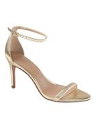 Banana Republic Womens Bare High Heel Sandal Gold Leather Size 9 1/2