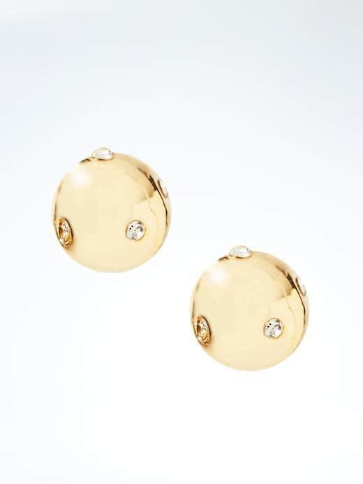 Banana Republic Crystal Sphere Stud Earring - Gold