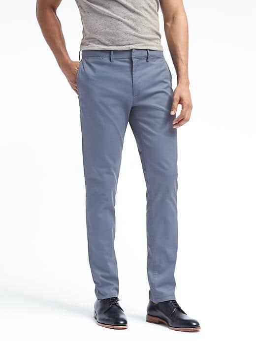Banana Republic Mens Fulton Stretch Skinny Chino - Blue Shadow
