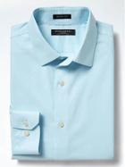 Banana Republic Mens Grant Fit Non Iron Solid Shirt - Horizon Blue