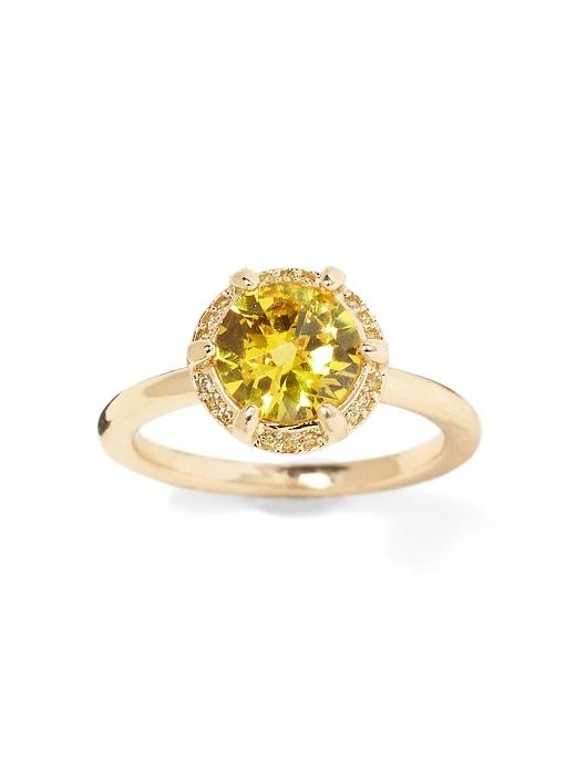 Banana Republic Womens Bare Sunflower Stones Ring Yellow Size 7