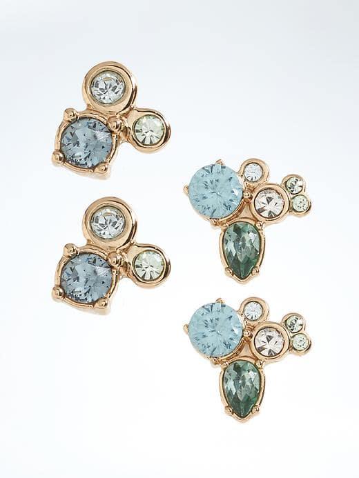 Banana Republic Delicate Color Cluster Stud Earring - Fresh Aqua
