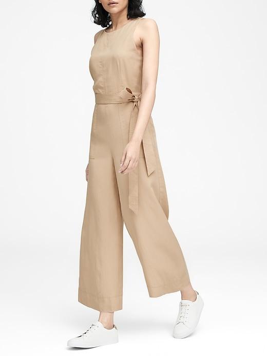 Banana Republic Petite Tencel Cropped Wide-leg Jumpsuit