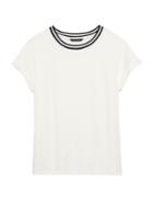 Banana Republic Womens Cotton-modal Roll-cuff Crew White Size L