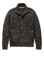 Banana Republic Mens Cotton Blend Ribbed Basketweave Cardigan Sweater Black Size L