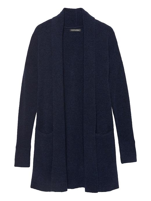 Banana Republic Womens Aire Ribbed Open Long Cardigan Sweater Navy Blue Size Xs