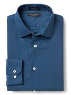 Banana Republic Mens Grant Fit Supima Cotton Gingham Shirt - Damselfish Blue