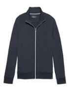 Banana Republic Mens Polartec Fleece Full-zip Sweatshirt Preppy Navy Blue & Black Size S