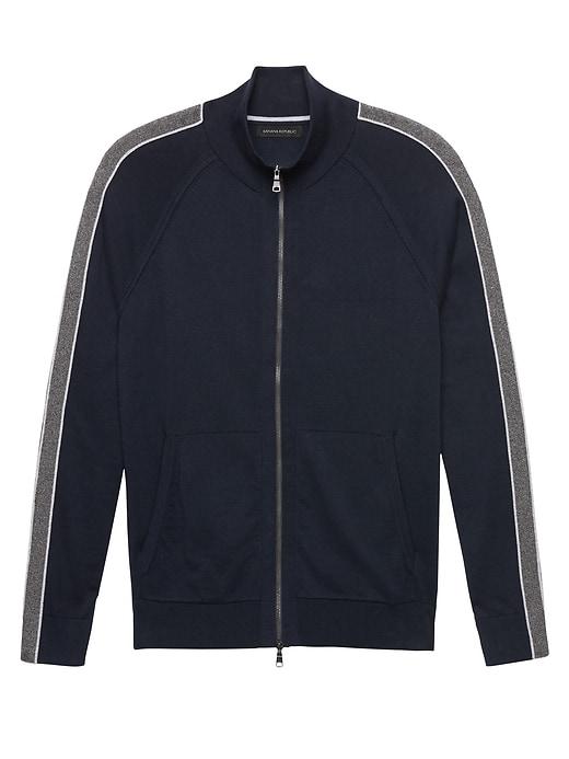 Banana Republic Mens Supima Cotton Full-zip Sweater Jacket Navy Size S