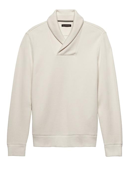 Banana Republic Mens French-rib Shawl-collar Pullover Transition Cream Size L