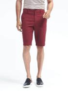 Banana Republic Mens Emerson Straight Stretch Cotton Short - Burgundy