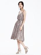 Banana Republic Womens Strappy Crossback Dress Size L - Brown