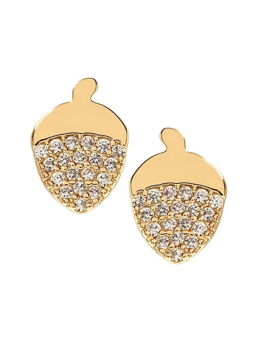 Banana Republic Womens Pave Acorn Stud Earring Gold Size One Size