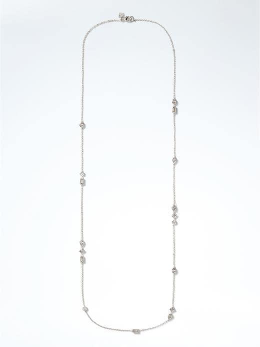 Banana Republic Delicate Mixed Shapes Layer Necklace - Silver
