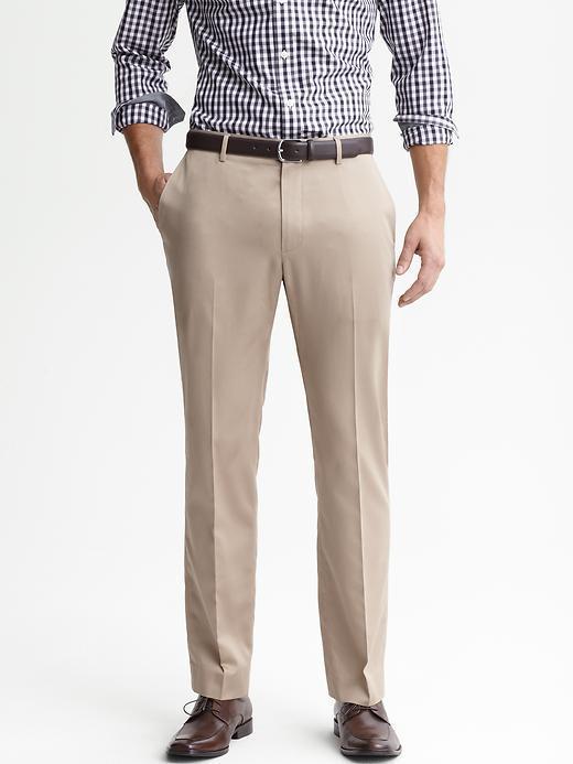 Banana Republic Tailored Slim Non Iron Cotton Pant - Graham Cracker