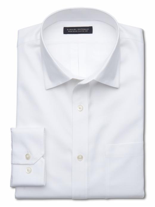Banana Republic Men's White Classic Fit Non-iron Shirt - White