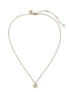 Banana Republic Womens Pave Circle Pendant Necklace Gold Size One Size