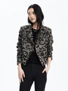 Banana Republic Womens Limited Edition Floral Leather Moto Jacket Size L - Black