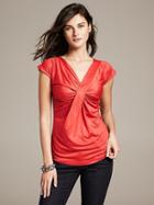 Banana Republic Womens Twist-front Top Holly Berry Size Xl