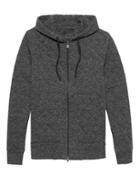 Banana Republic Mens Quilted Brushed Thermal Hoodie Dark Charcoal Gray Size S