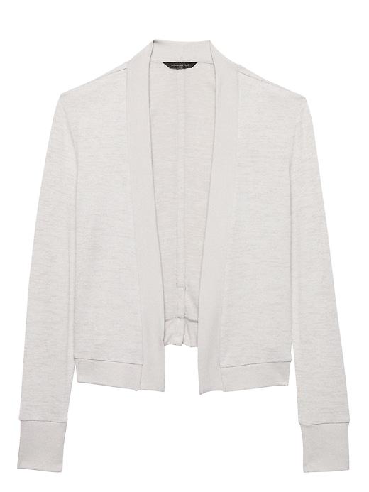 Banana Republic Womens Soft Jersey Short Cardigan Heather Light Gray Size Xl