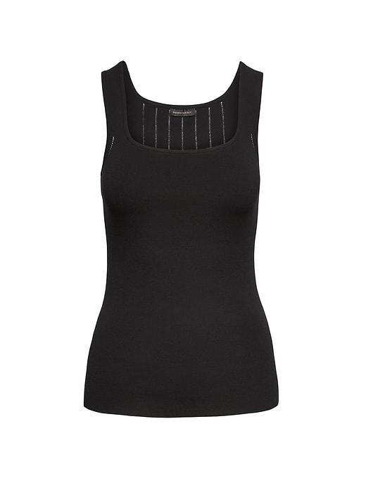 Banana Republic Womens Ribbed Sweater Tank Black Size S