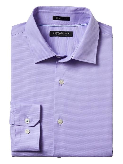 Banana Republic Mens Grant Slim Fit Supima Cotton Dobby Shirt - Lilac Lotus