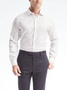 Banana Republic Mens Grant Fit Supima Cotton Textured Solid Shirt - White