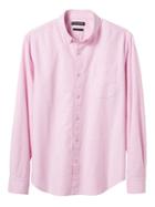 Banana Republic Camden Standard Fit Cotton Stretch Oxford Shirt - Pink