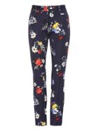 Banana Republic Womens Petite Sloan Skinny-fit Floral Ankle Pant Navy Combo Size 8
