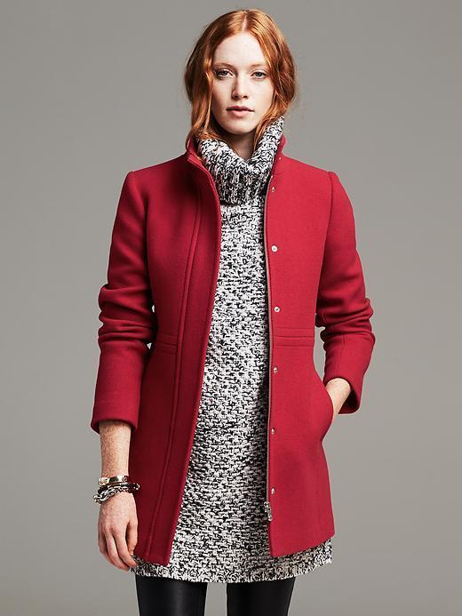 Banana Republic Red Wool Coat - Red