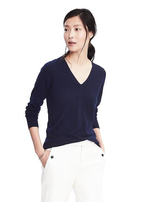 Banana Republic Merino Sweater Vee - Navy