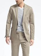 Banana Republic Mens Slim Stretch Cotton Suit Jacket - Acorn