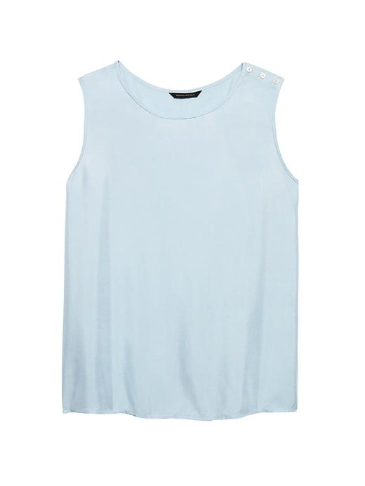Banana Republic Womens Button-shoulder Top Blue Ice Size L