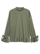 Banana Republic Womens Japan Online Exclusive Tie-cuff Top Flight Jacket Green Size Xs