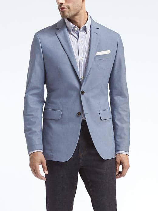 Banana Republic Mens Slim Lightweight Blue Blazer - Navy