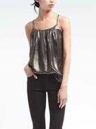 Banana Republic Womens Heritage Rouched Neck Cami - Black