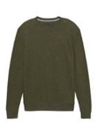 Banana Republic Mens Brushed Waffle-knit Crew-neck T-shirt Heather Olive Green Size Xxs