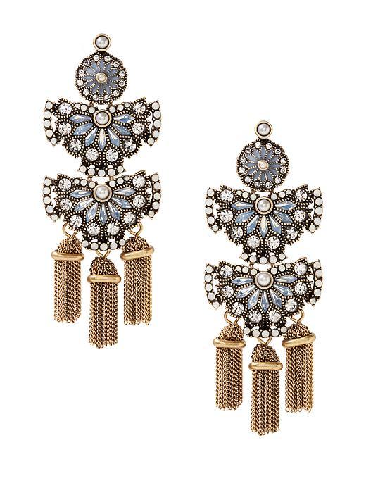 Banana Republic Radiant Tassel Chandelier Earring Size One Size - Opal