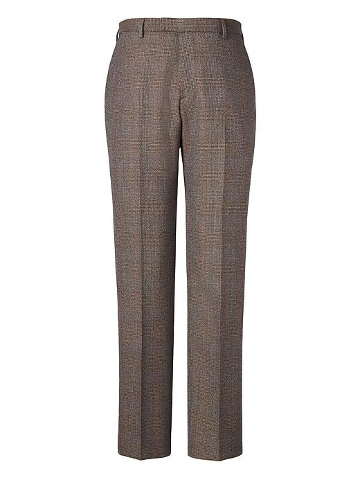 Banana Republic Mens Slim Brown Plaid Italian Wool Suit Trouser Brown Glenplaid Size 34w