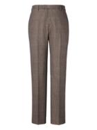 Banana Republic Mens Slim Brown Plaid Italian Wool Suit Trouser Brown Glenplaid Size 34w