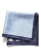 Banana Republic Mens 4-in-1 Plaid Silk Pocket Square Navy Combo Size One Size