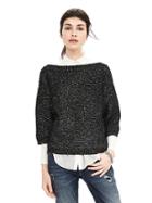 Banana Republic Womens Marled Stitch Sweater Pullover Size L - Black