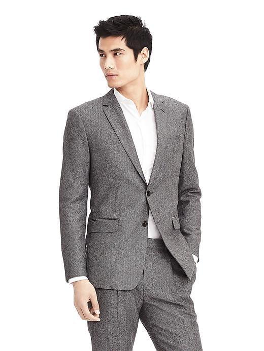 Banana Republic Mens Standard Wool Suit Jacket - Gray Texture