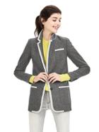 Banana Republic Piped Gray Hacking Jacket Size 0 Petite - Grey Area