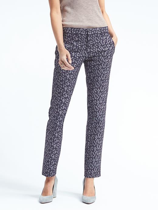 Banana Republic Ryan Fit Animal Print Pant - Navy & White