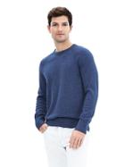 Banana Republic Mens Cotton Cashmere Crew Sweater Pullover Size L Tall - Navy