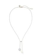 Banana Republic Womens Modern Pearl And Stone Pendant Necklace Silver Size One Size
