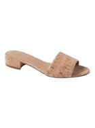 Banana Republic Womens Low Heel Slide Natural Cork With Rose Gold Size 7 1/2