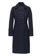 Banana Republic Womens Italian Melton Wool Blend Military Coat Navy Blue Size 0